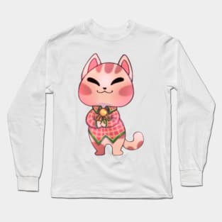 Sweet cat with Christmas flannel Long Sleeve T-Shirt